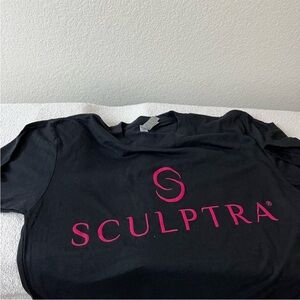 Sculptra Black T-Shirt with Pink Logo